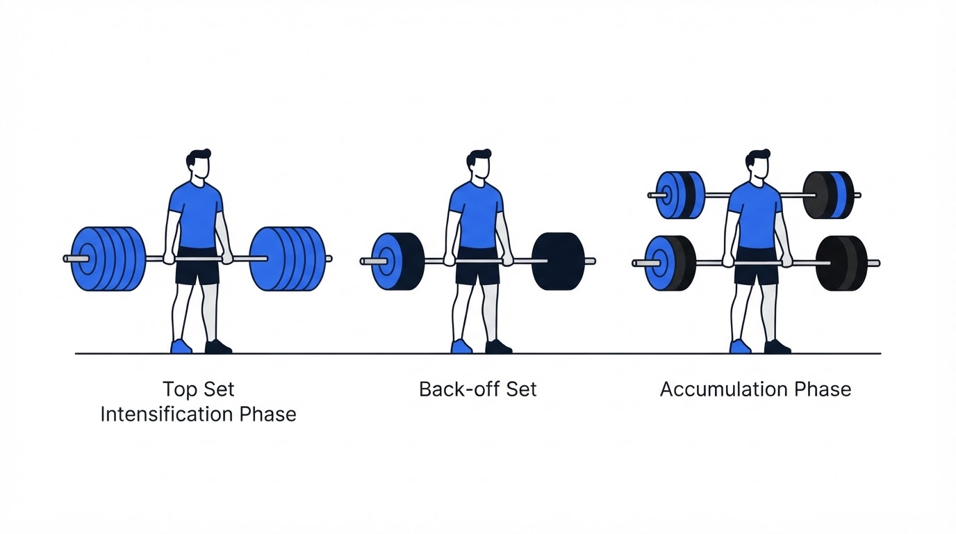 Adjust top set and back-off sets for each training phase